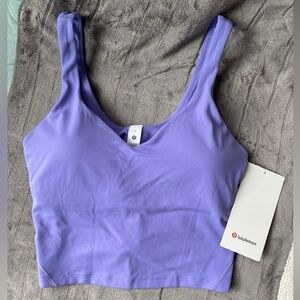 Lululemon Align Tank, Cropped, Size 8, Lavender/purple, shelf bra, NEW WITH TAGS